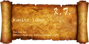 Kanitz Tibor névjegykártya